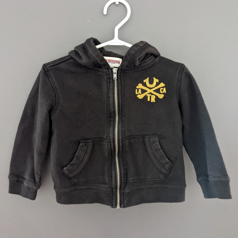 True Religion black zip up hoodie